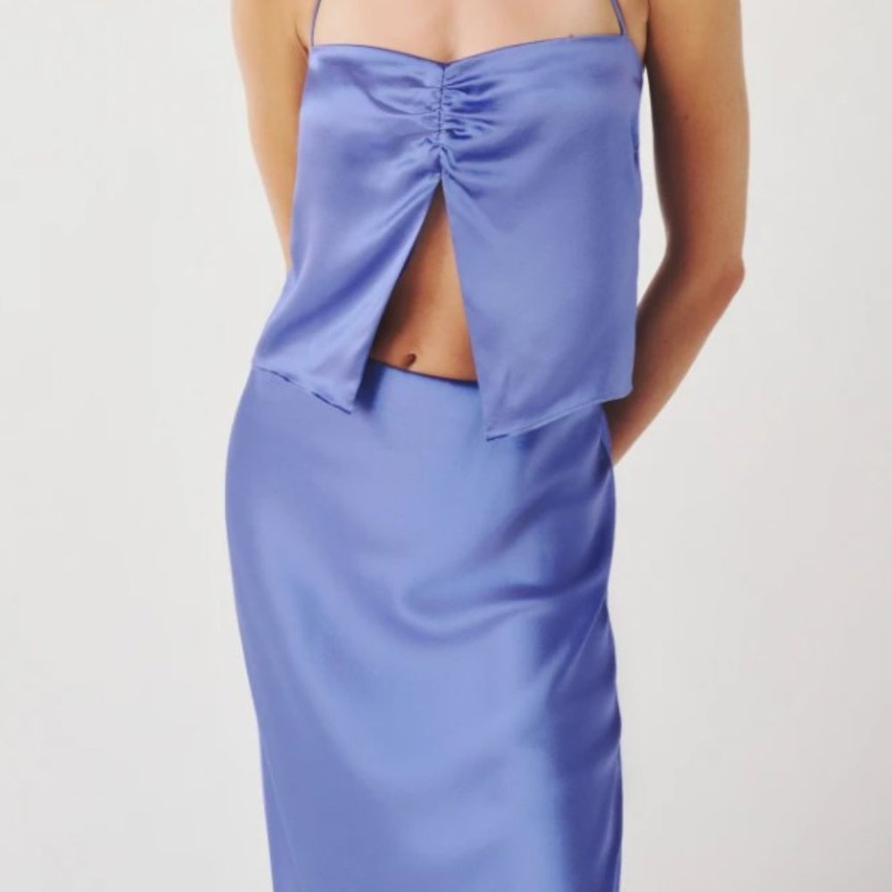 Reformation Beba Silk Two Piece/ Jacaranda / Size 8